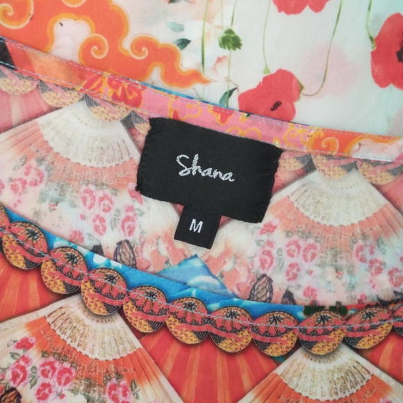Gorgeous artsy silk crane blouse by Shana M - Picture 6 of 8